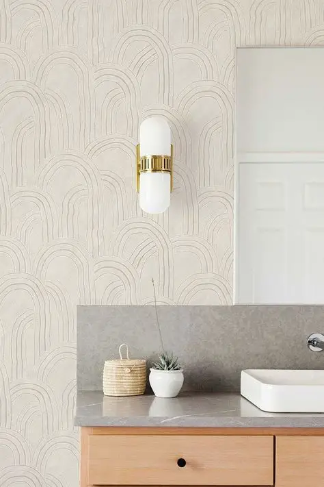 soft textured bathroom wallpaper