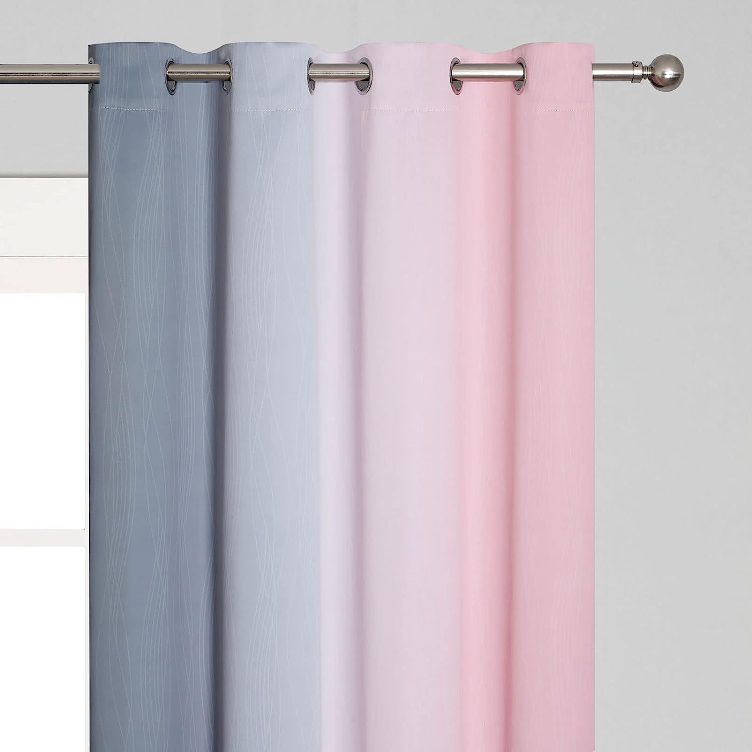pink and gray modern curtain