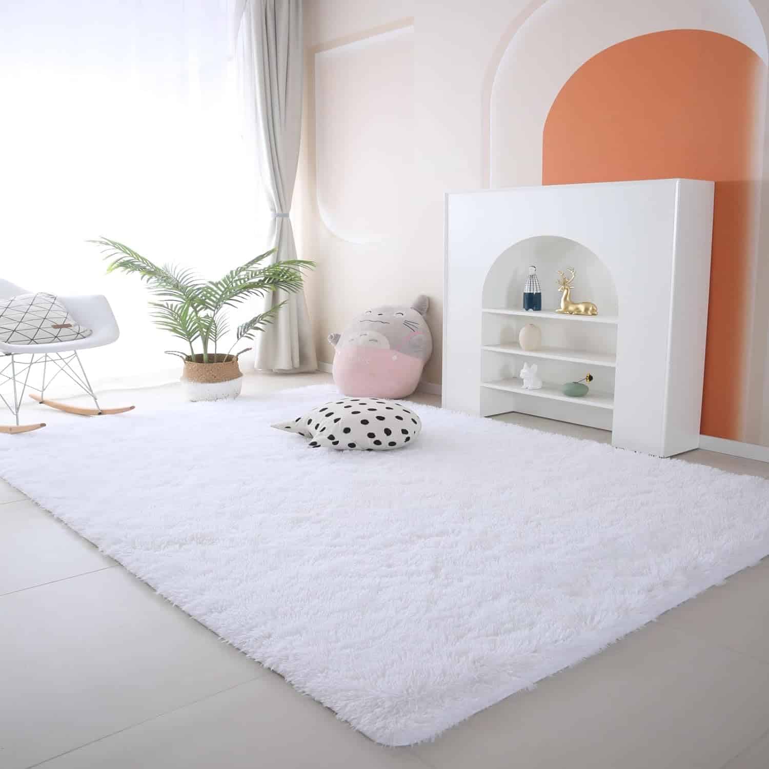 white living room rug