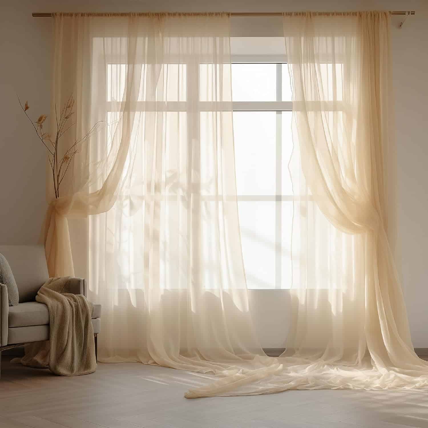 layered sheer curtains for living room