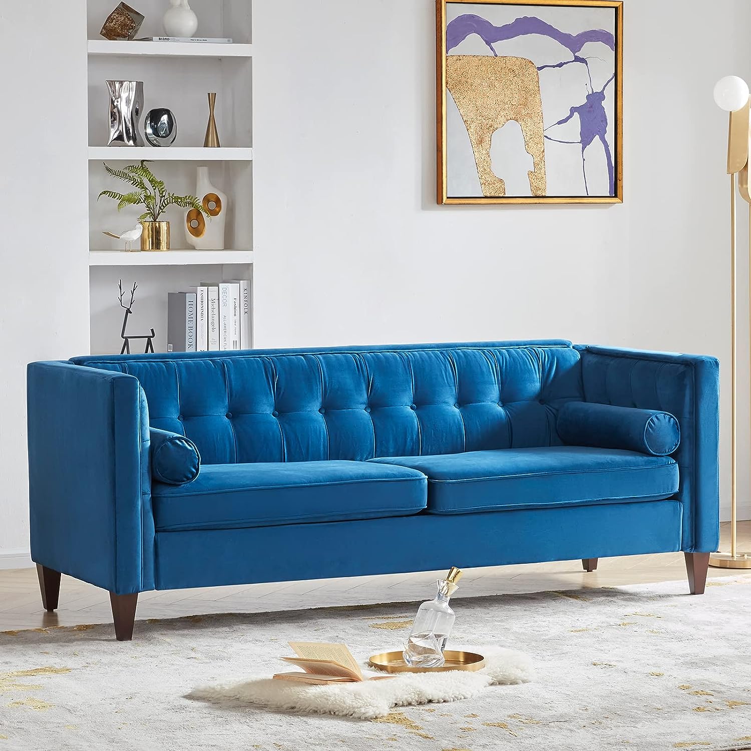 blue sofa living room