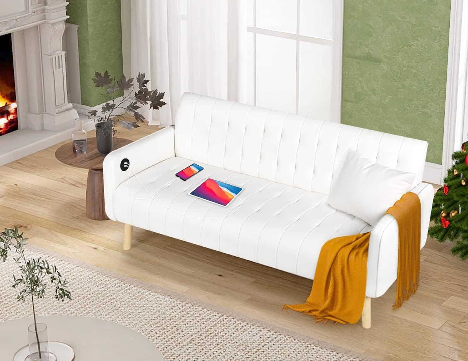 white living room couch