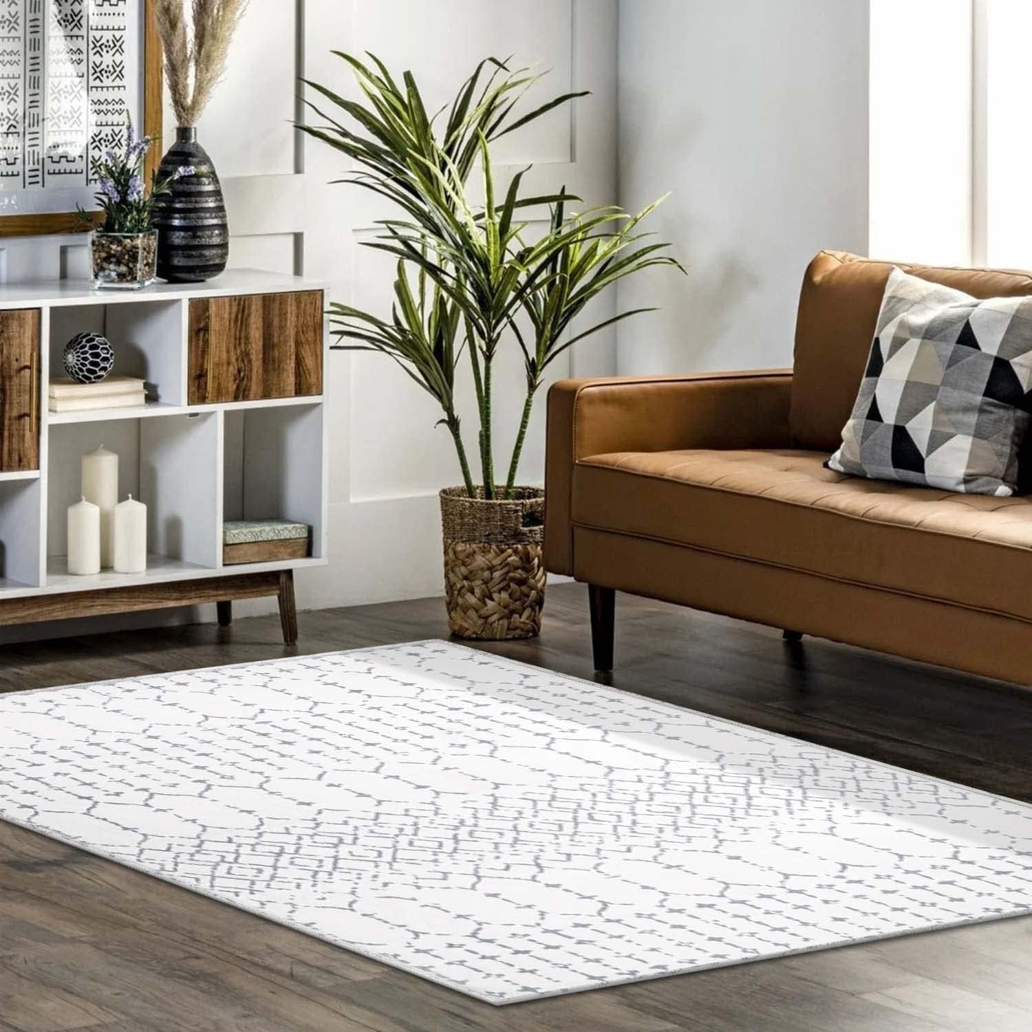 Moroccan white rug