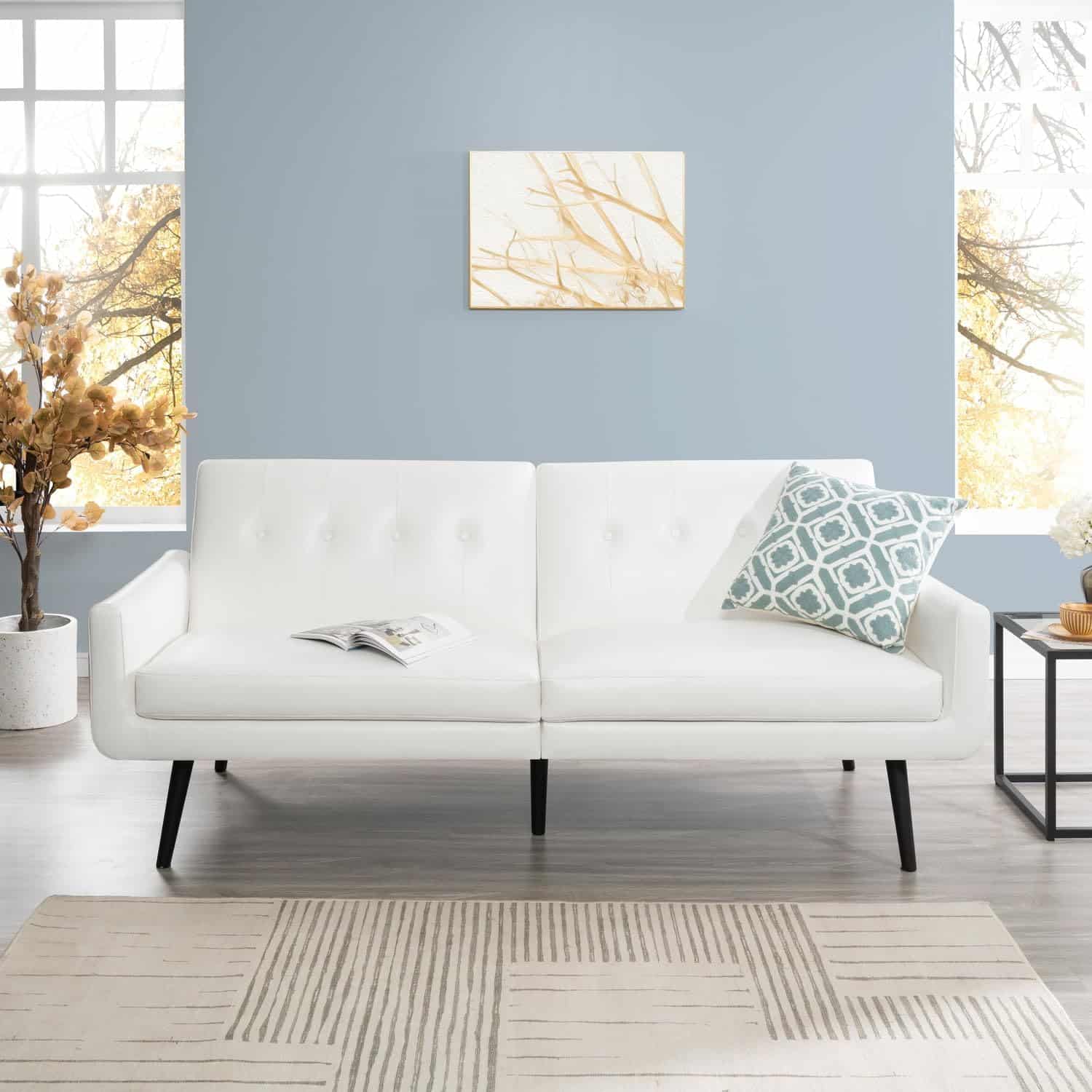 white couch living room