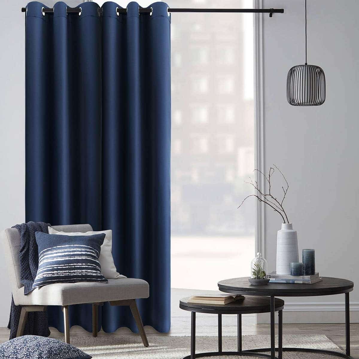 blackout curtains navy blue