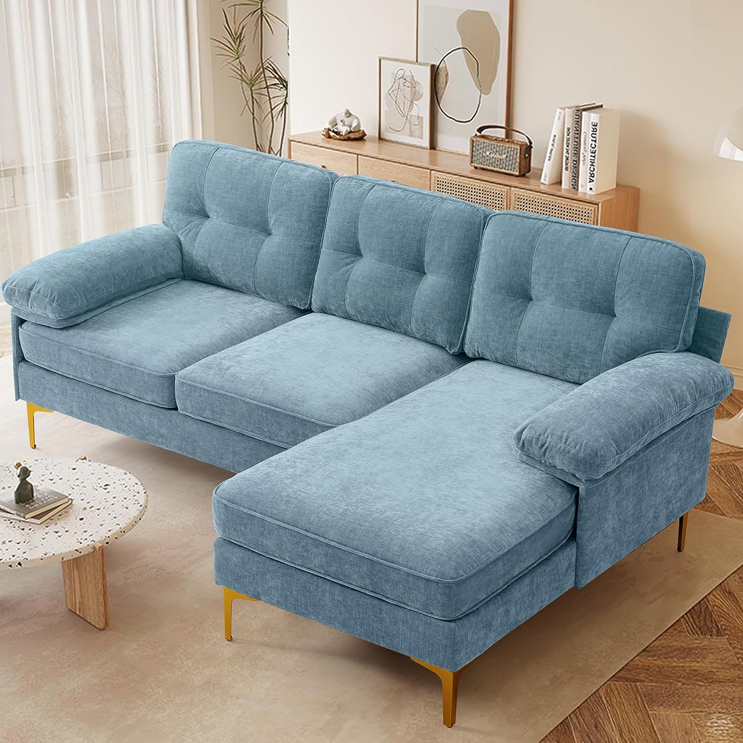blue living room sofa