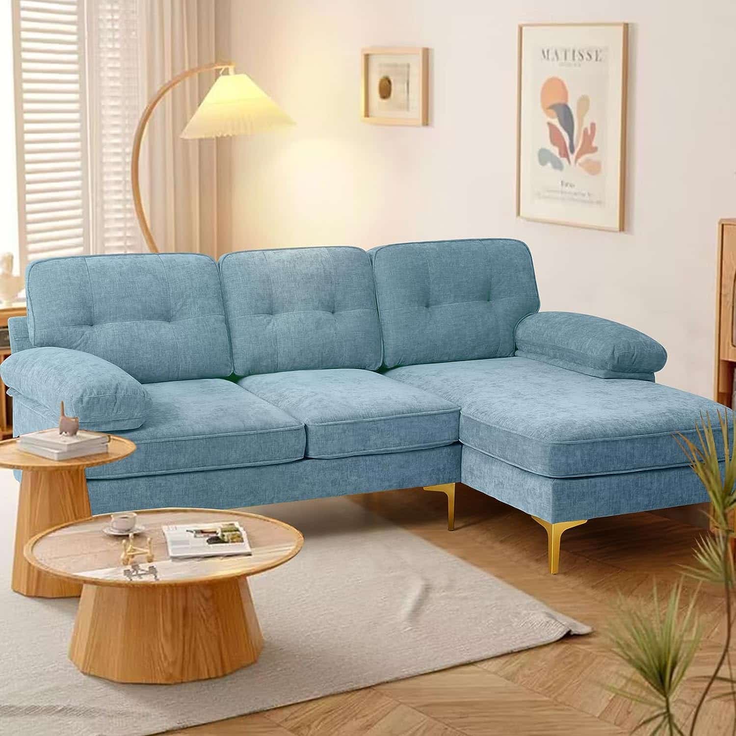 blue sectional living room