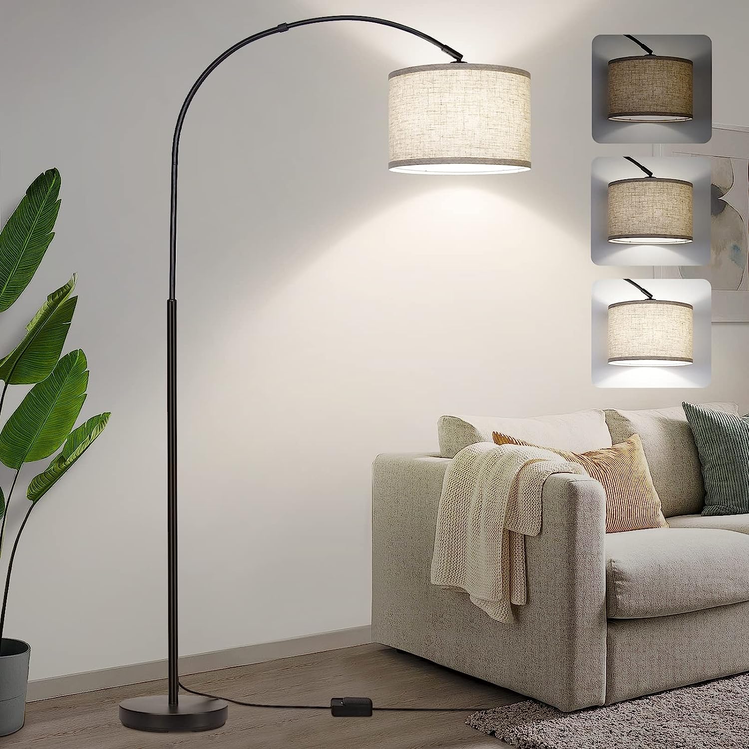 arc tall living room lamp dimmable