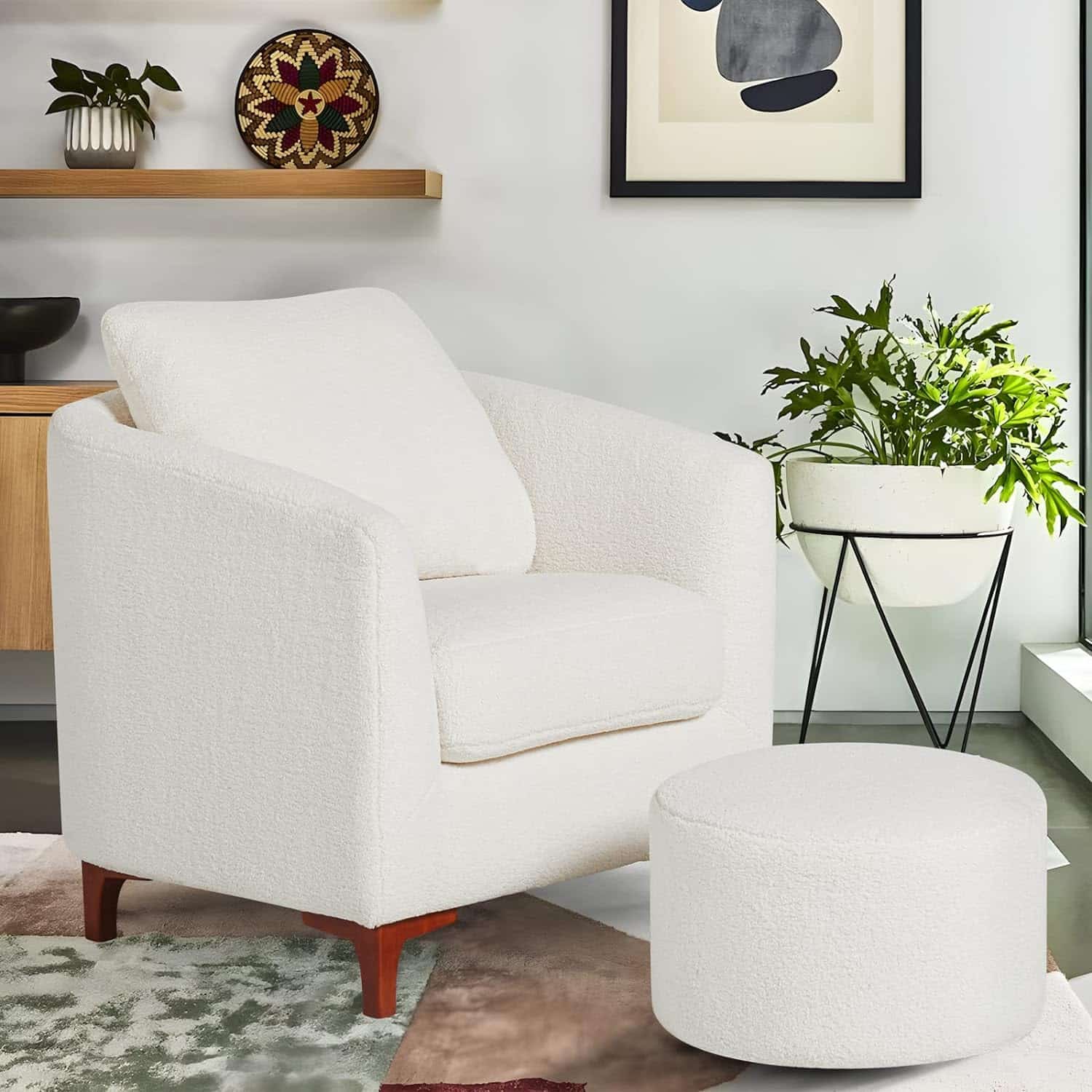white living room chair