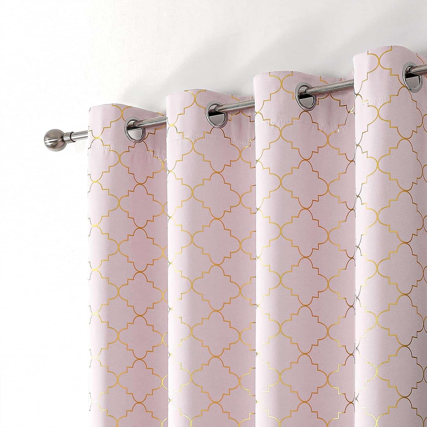 pink and gold curtain