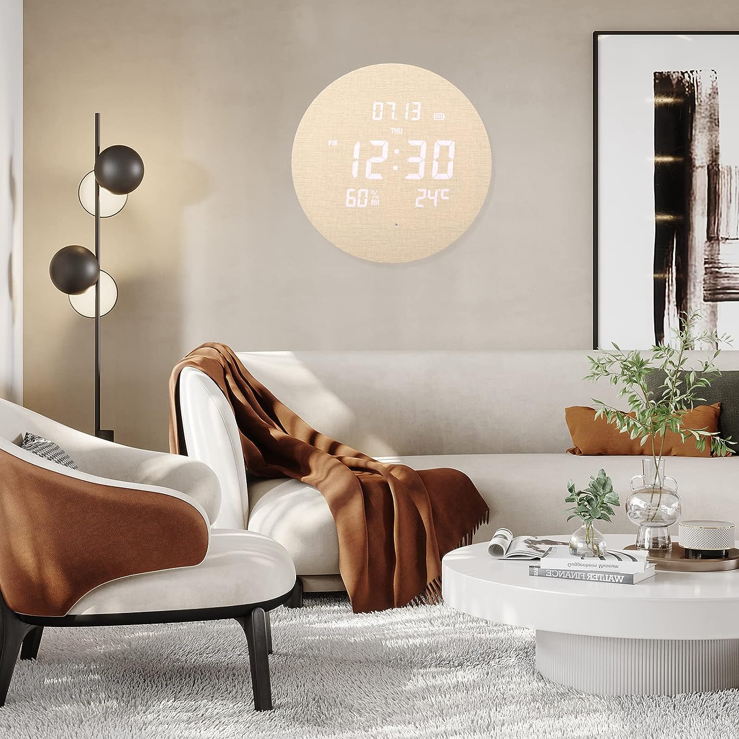 digital living room wall clock