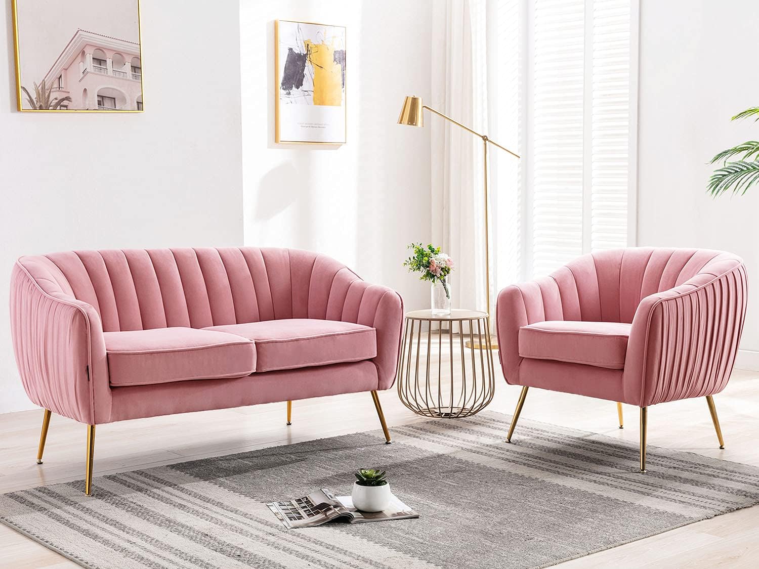 pink couches for living room