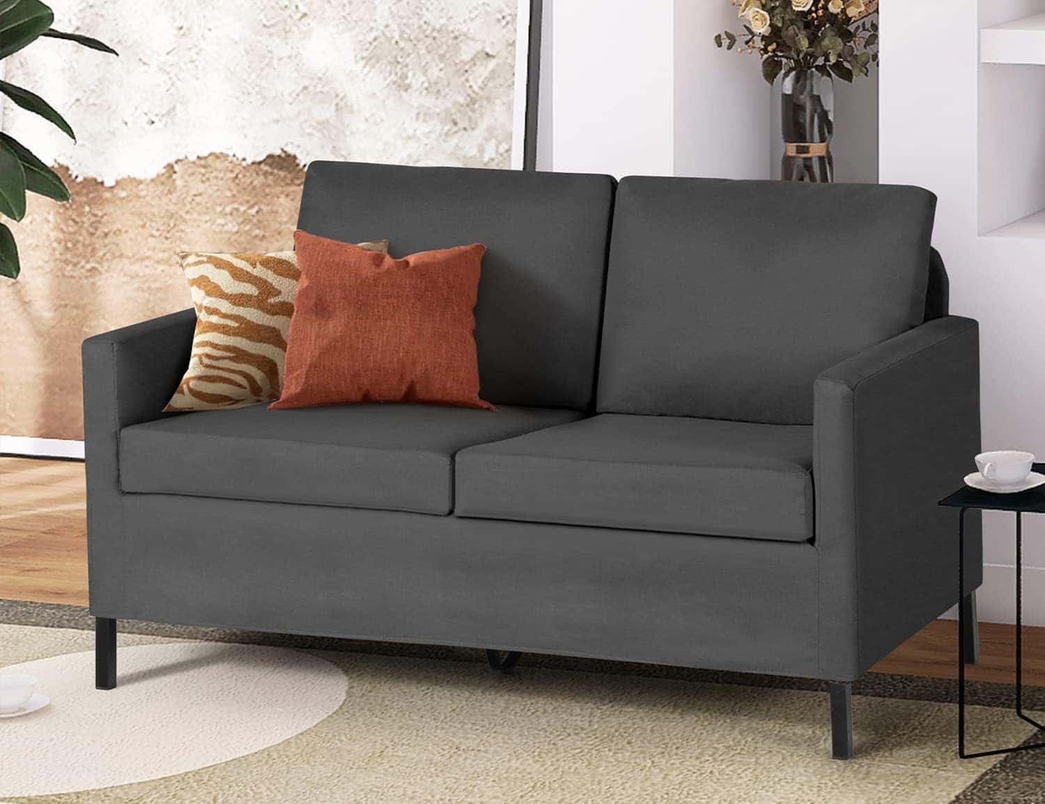 gray small sofa living room