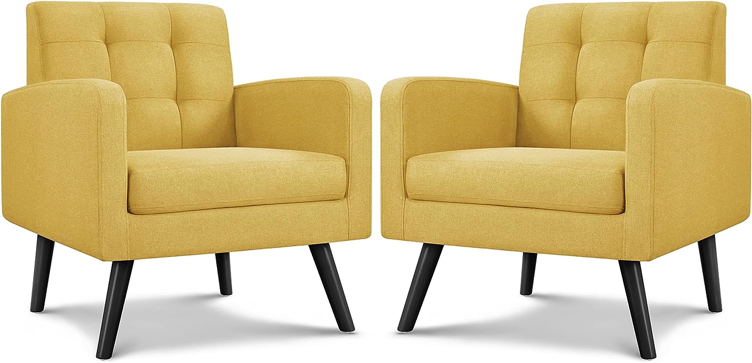 yellow chairs set of 2 living room