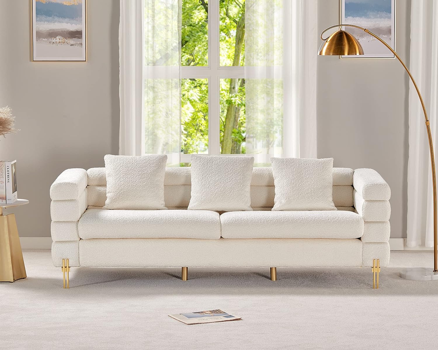 white small living room sofa