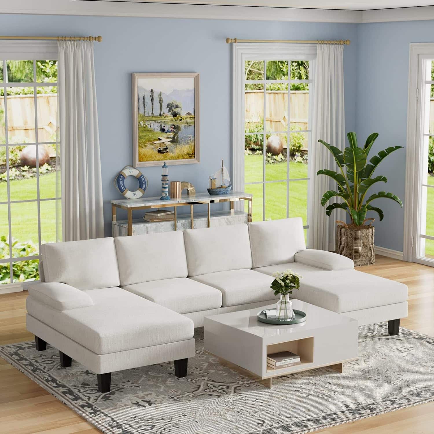 white living room set