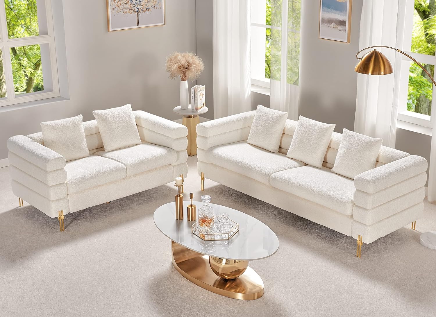 white set for living room
