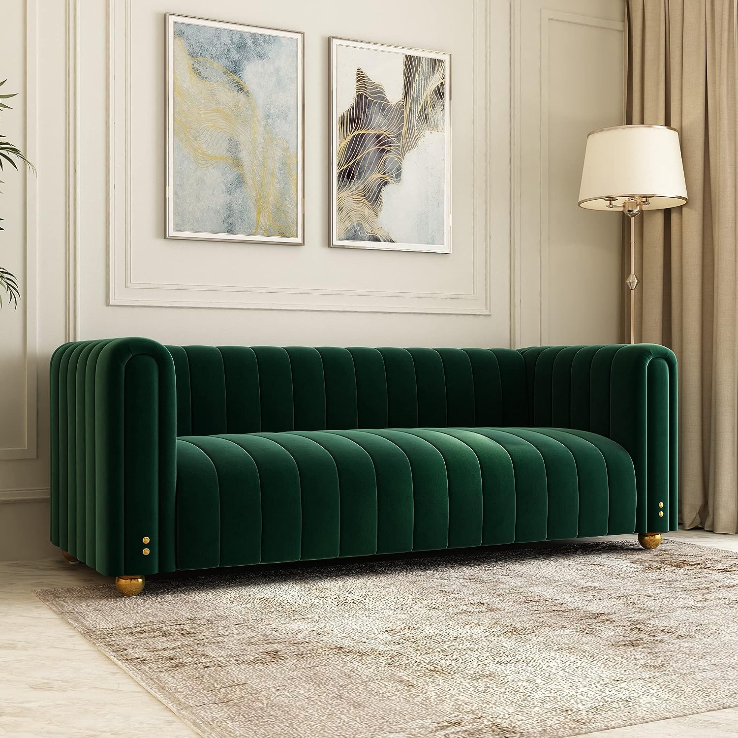 emerald green sofa