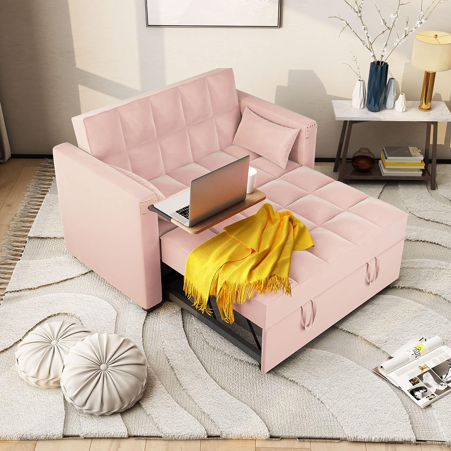 pink oversized living room chair