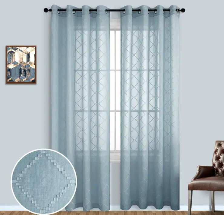 patterned blue curtains for living room