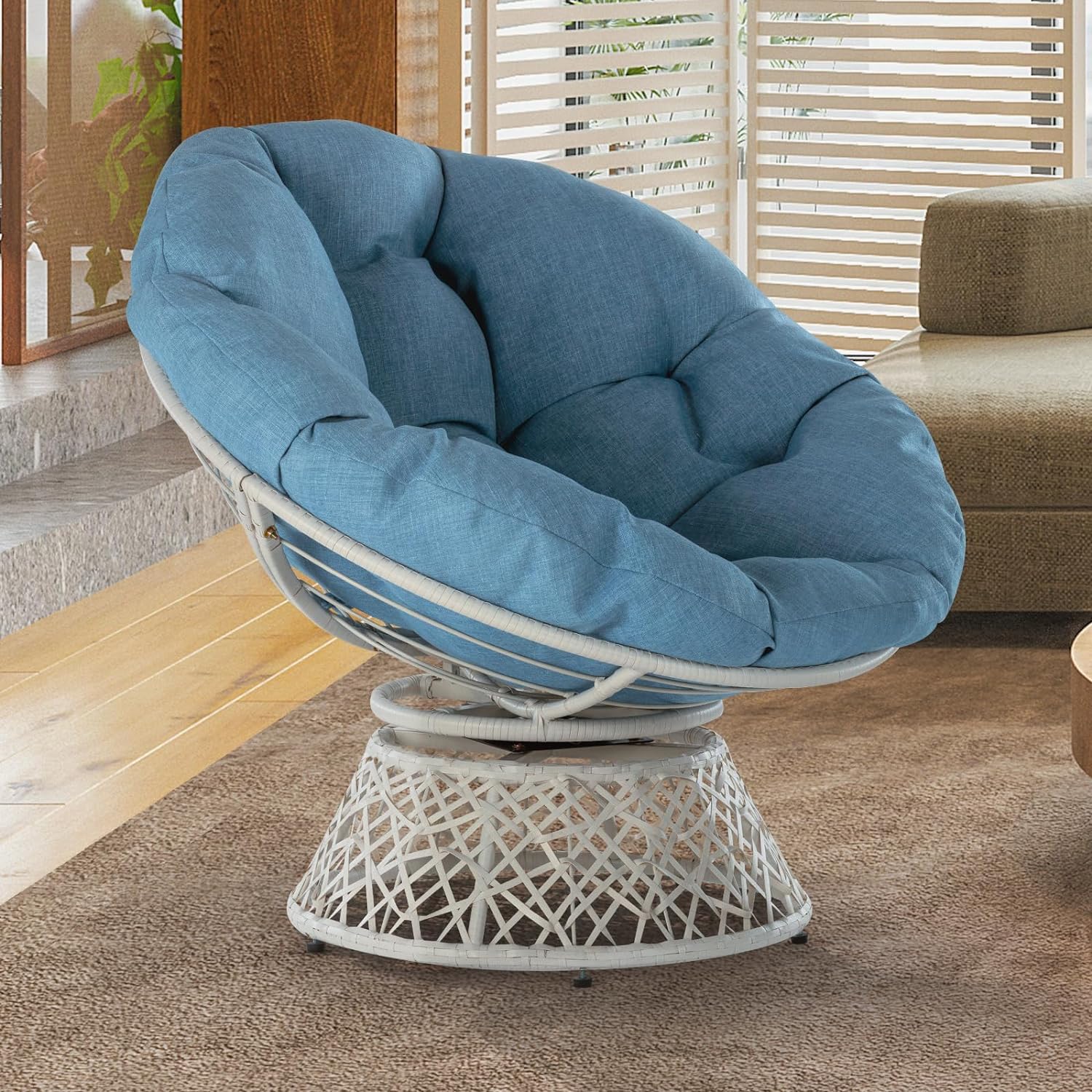 blue comfortable living room chairs