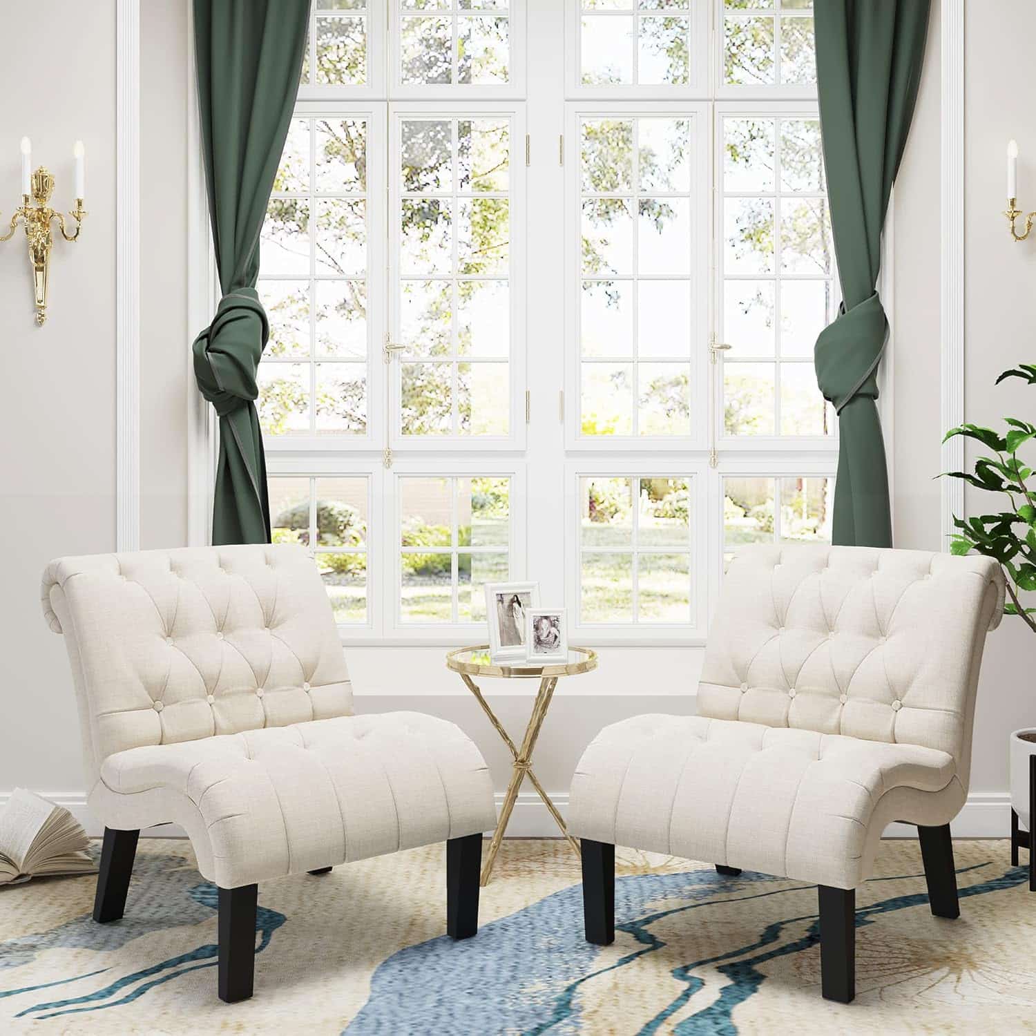 cream living room chairs