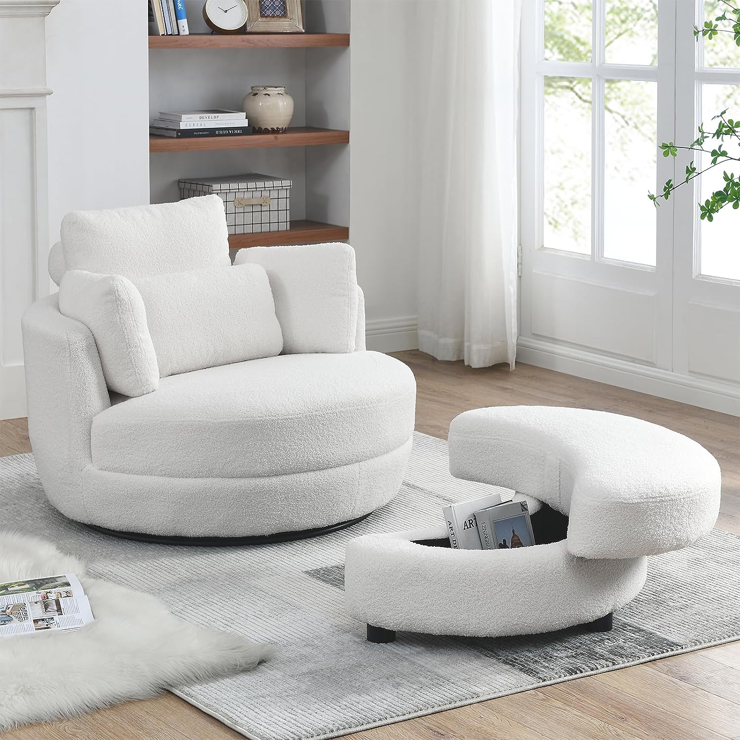 oversized living room chairs with ottoman