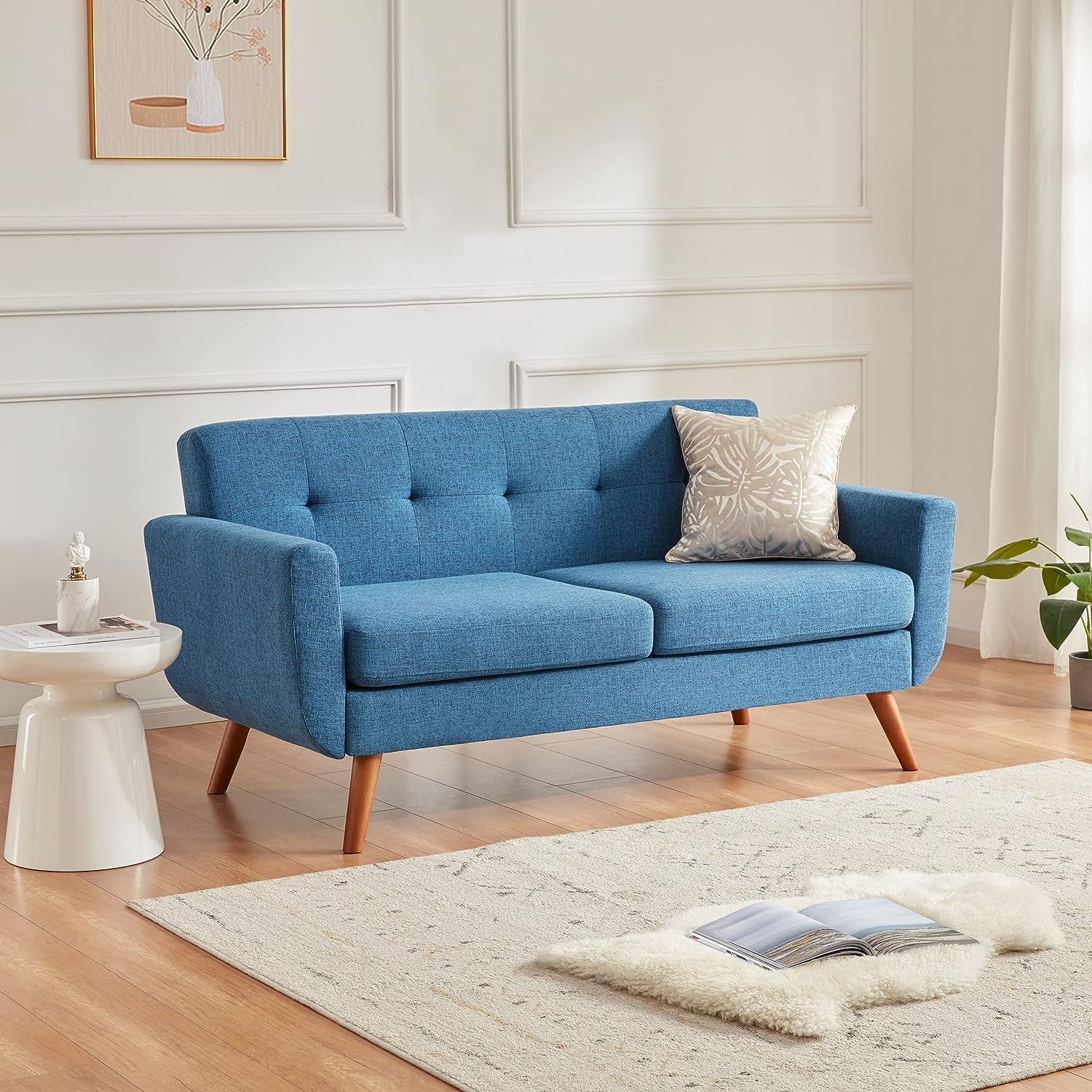 blue love seat