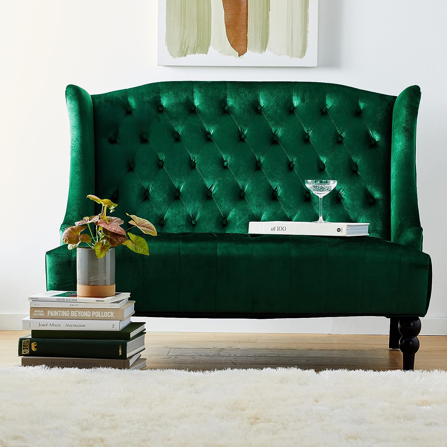 green settee living room
