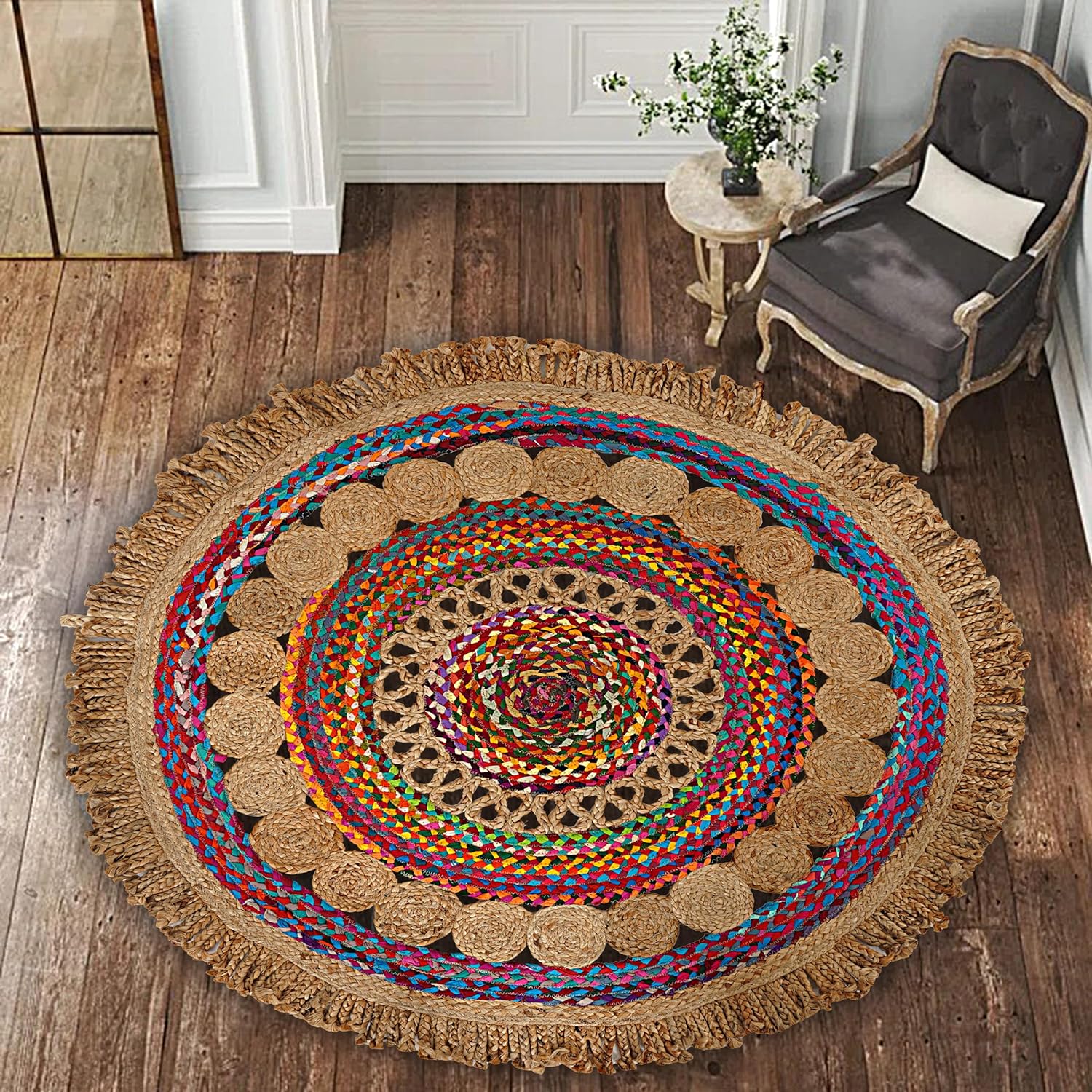 round rug living room