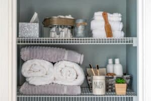 how to organize bathroom closet