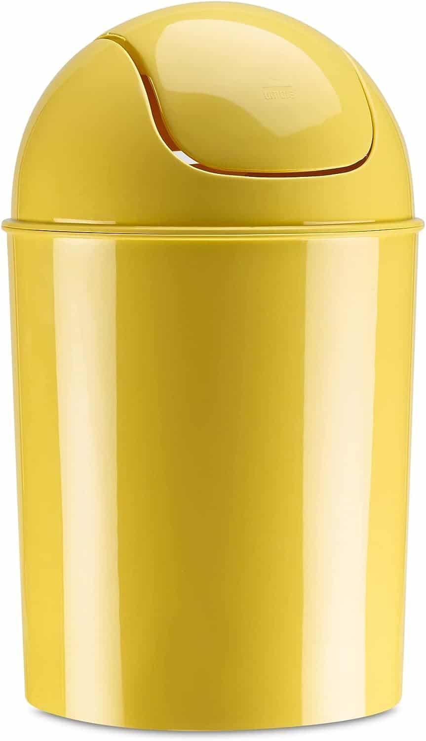 yellow trash can
