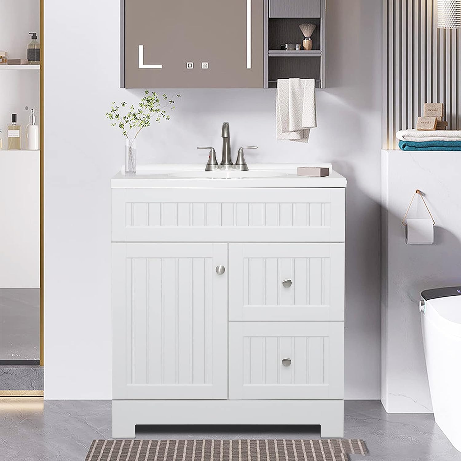 white bathroom vanity