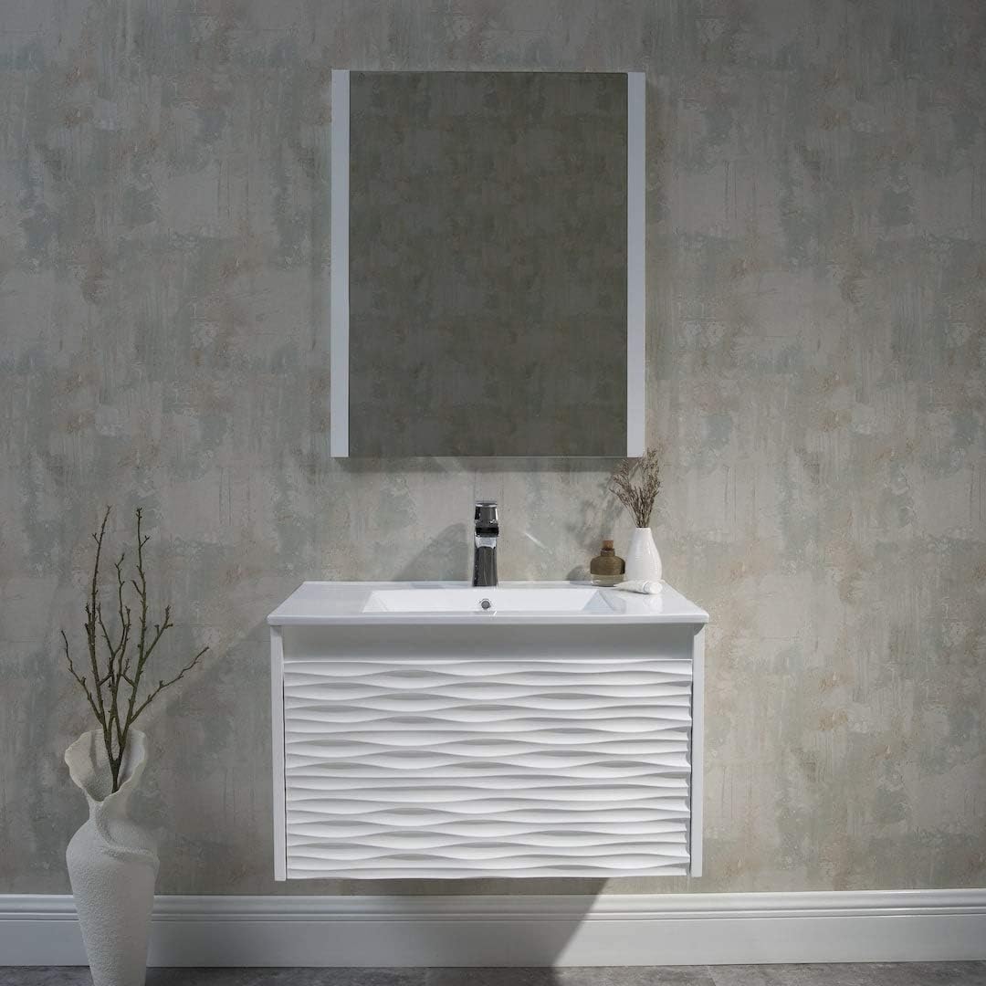 white modern bathroom vanity