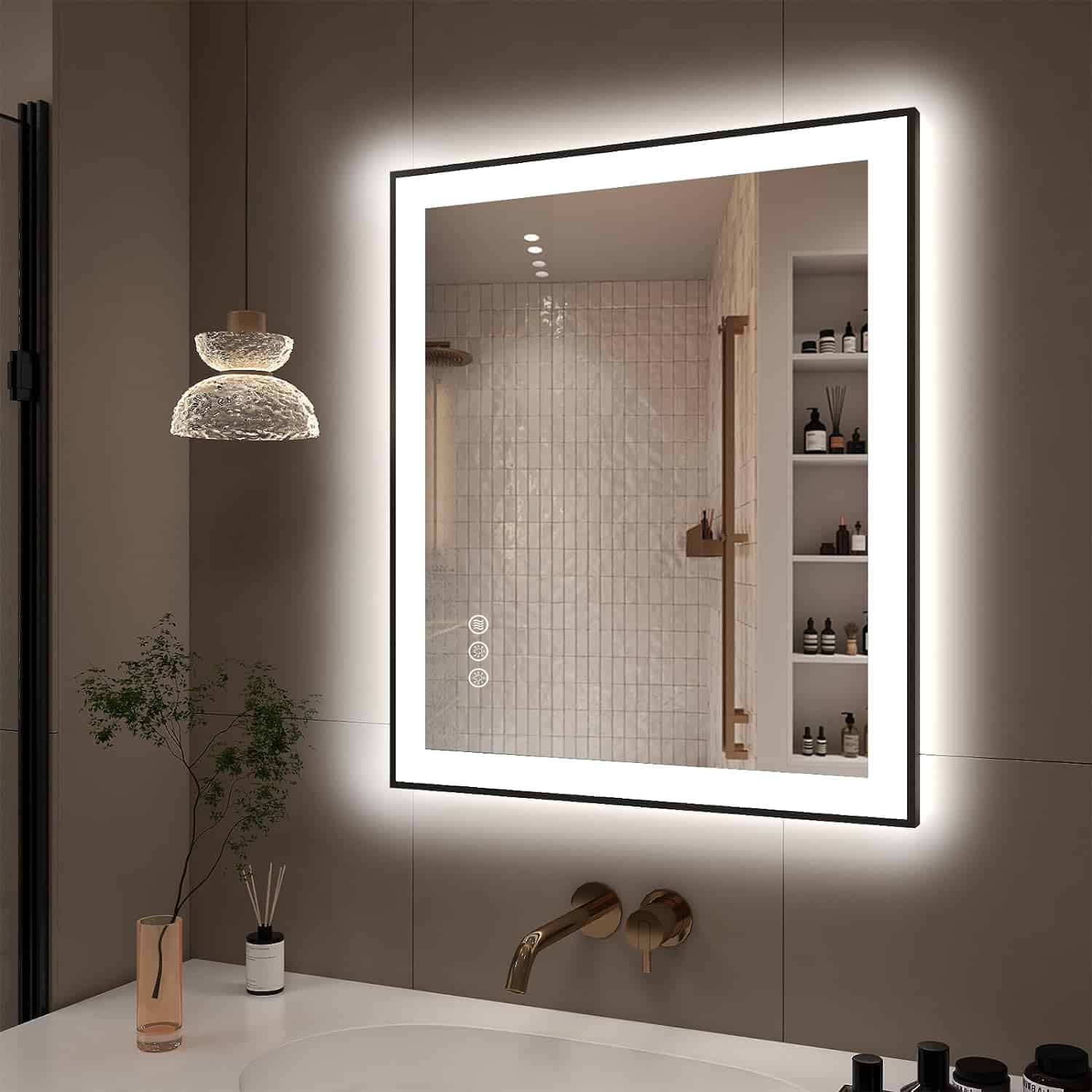 square led bathroom mirror