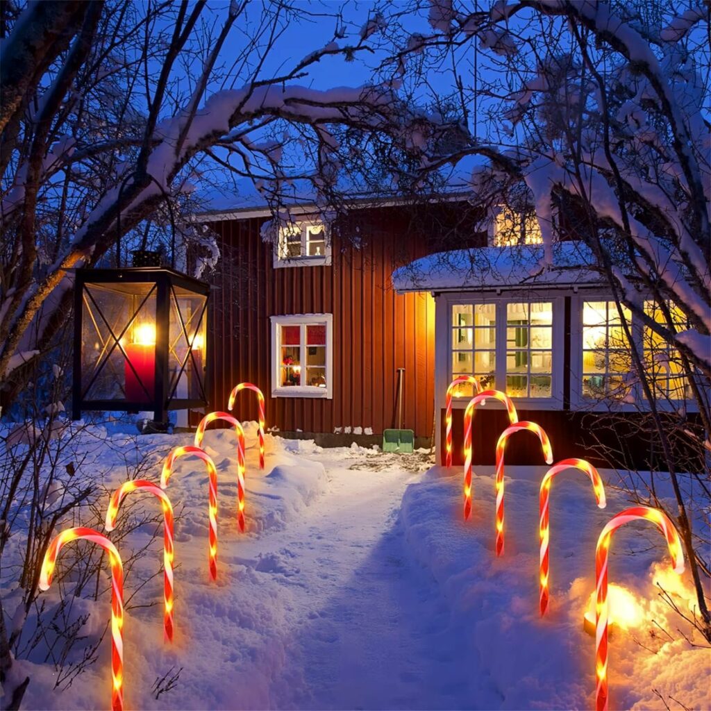 candy cane solar decorations for christmas