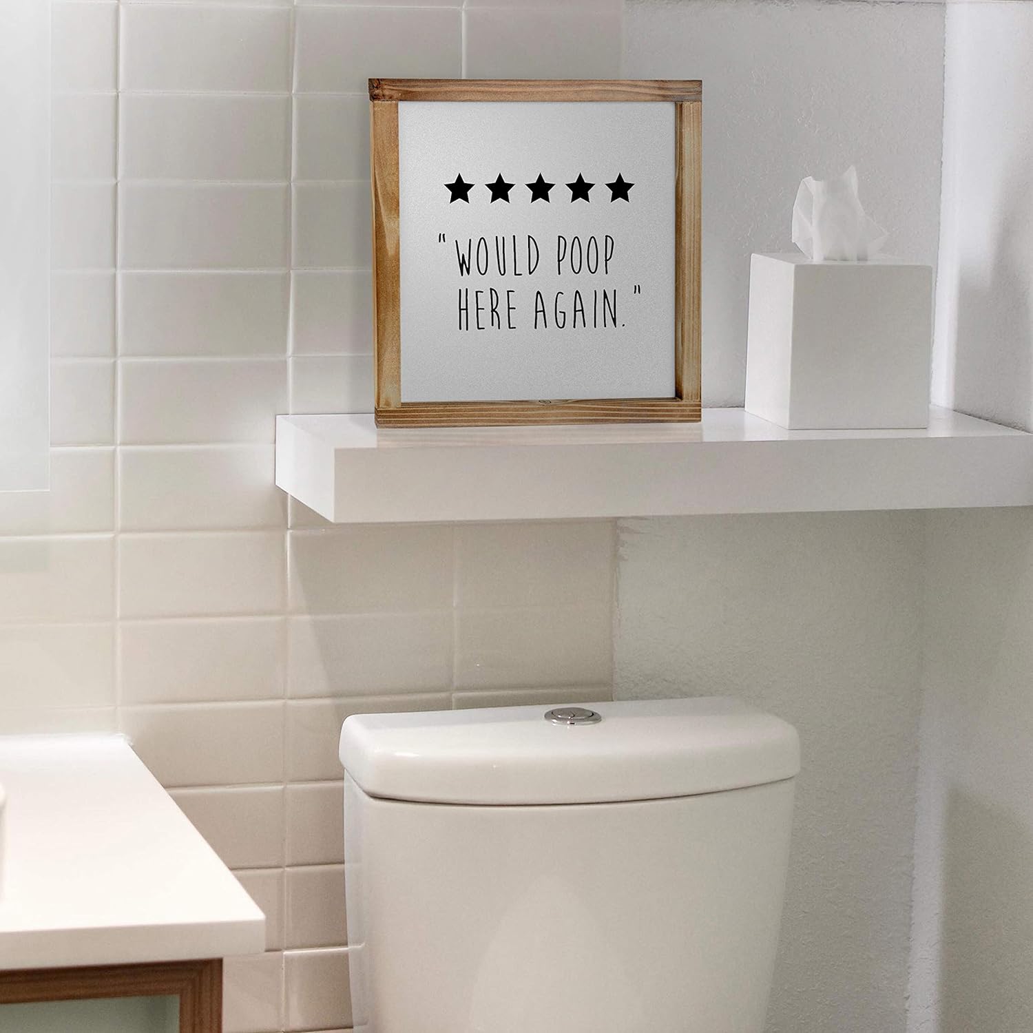 5 star rating bathroom wall art funny meme