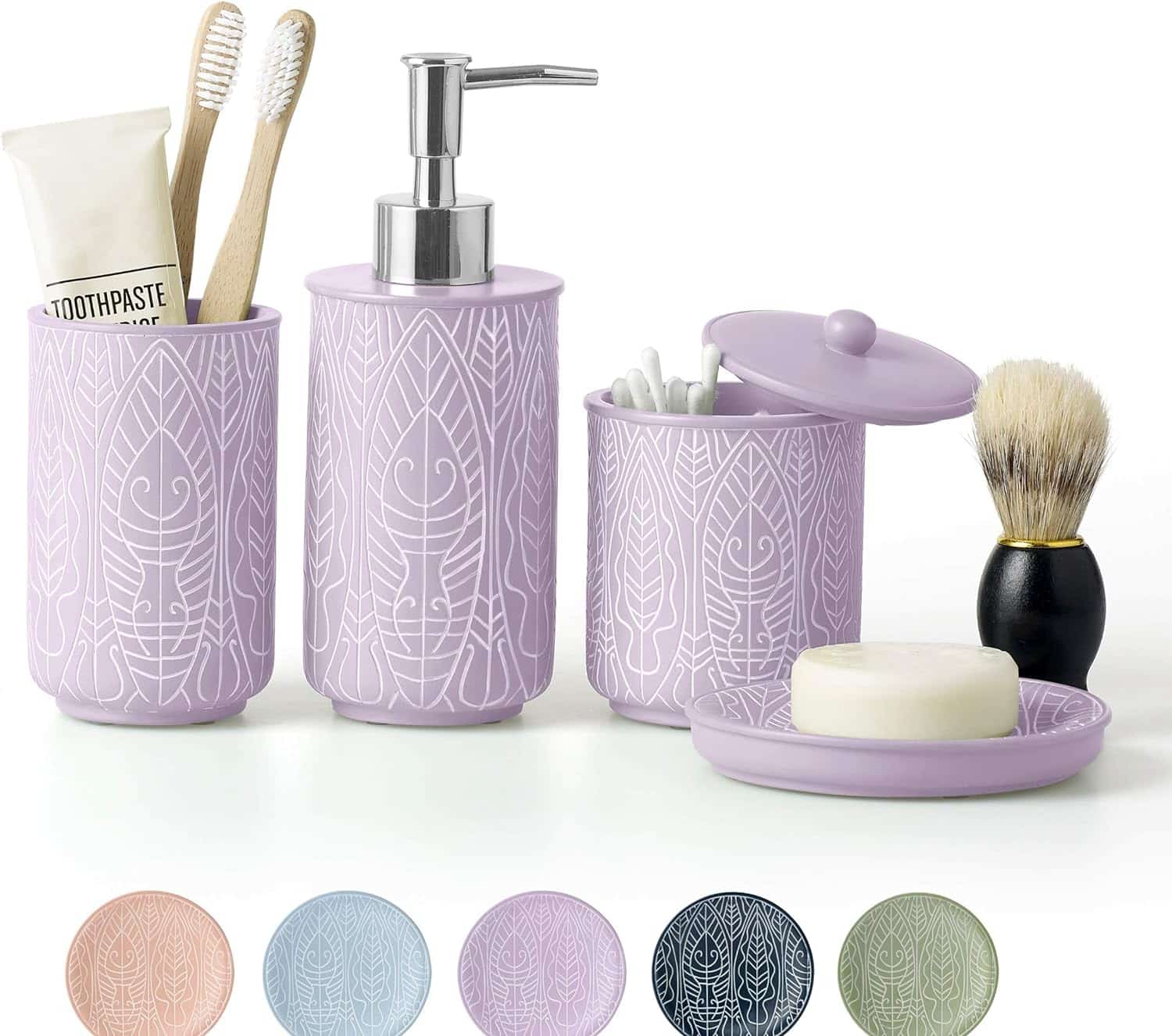 bathroom set in different colors