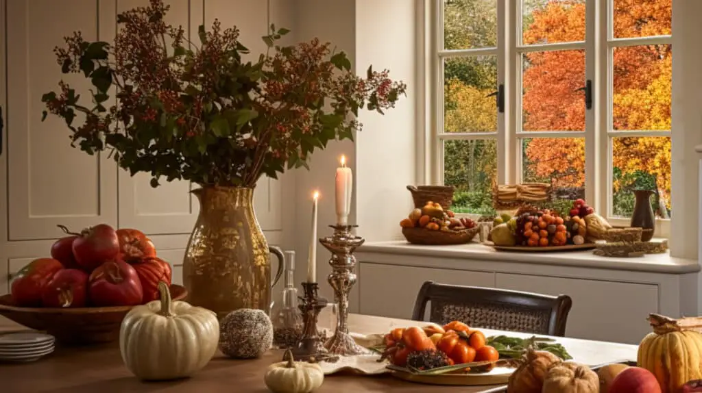 Autumnal kitchen decor, interior design and house decoration, classic English kitchen decorated for autumn season in a country house, elegant cottage style idea