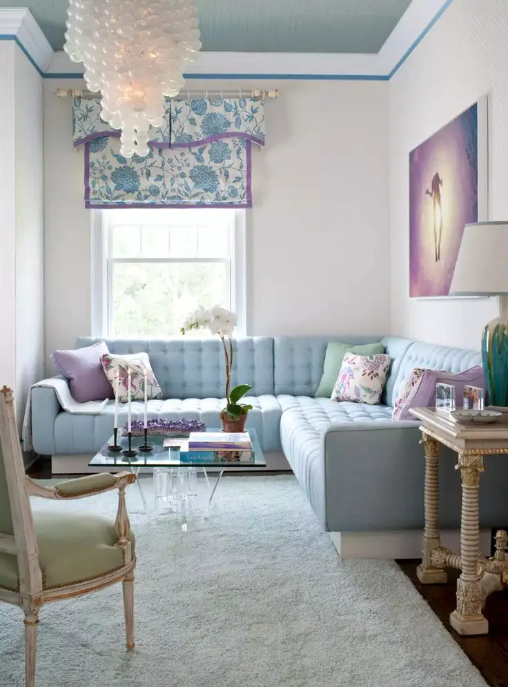 pastel purple living room