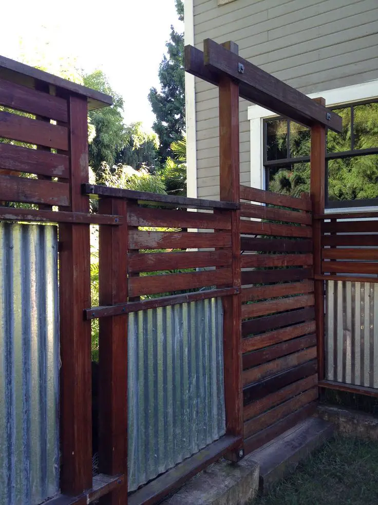 residential corrugated metal fence