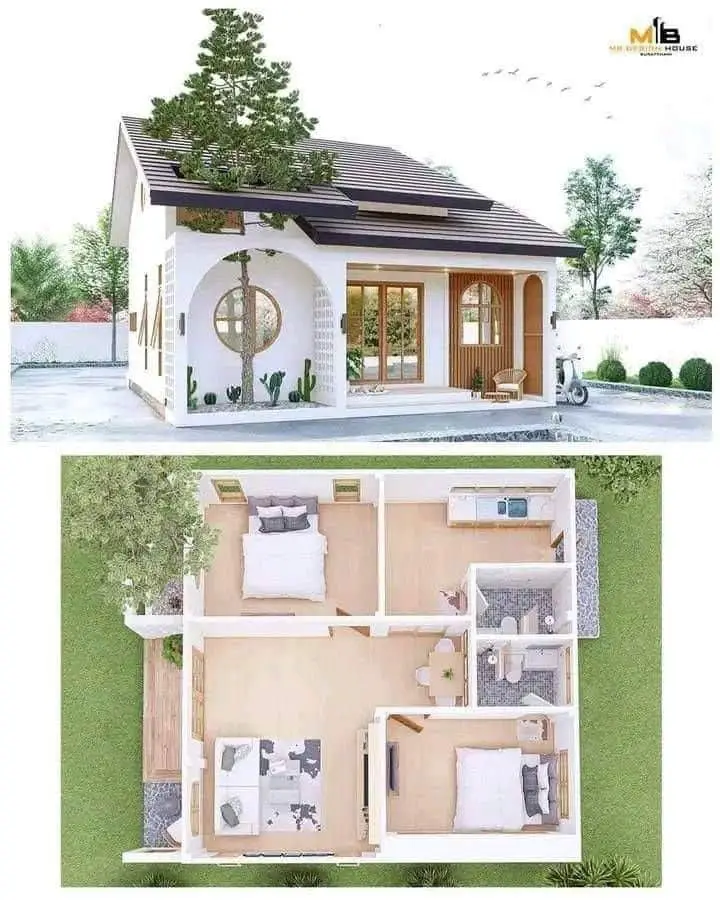 small modern home plan