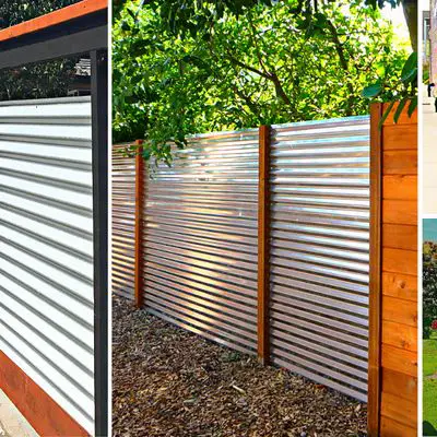 residential corrugated metal fence
