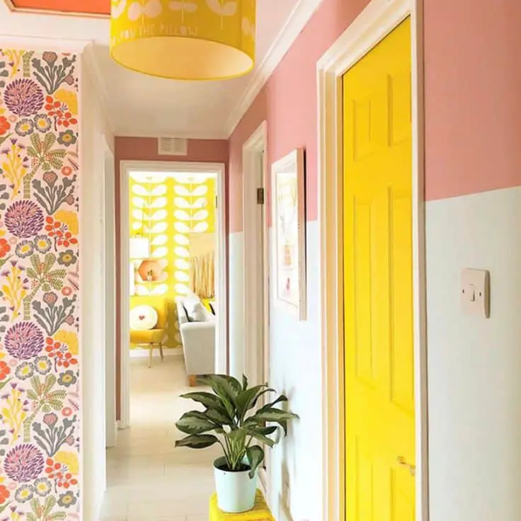yellow hallway interior design