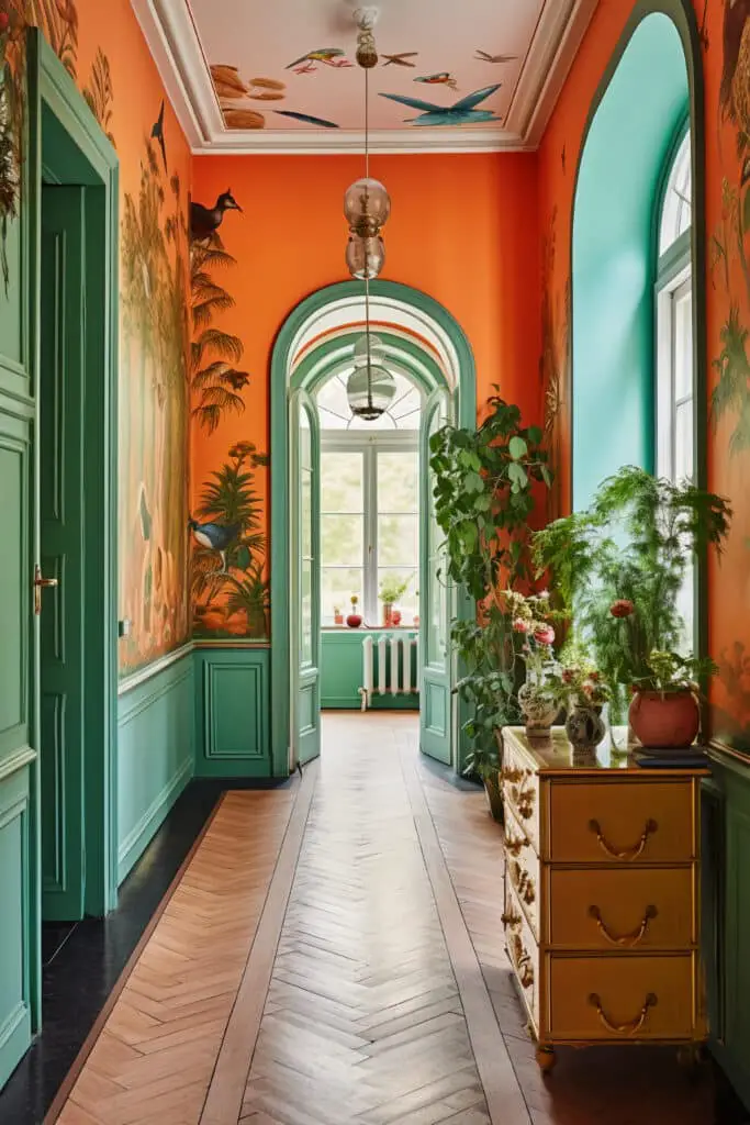 colorful home interior entryway