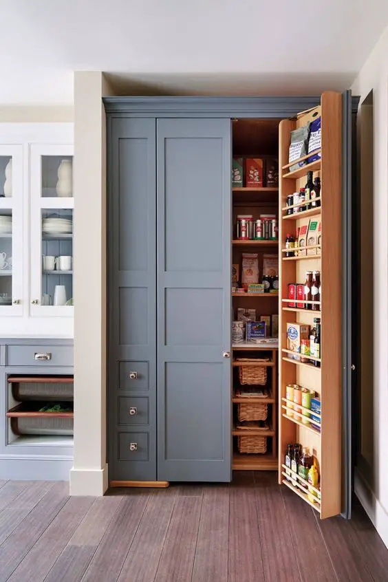 use vertical space in pantry small kitchen