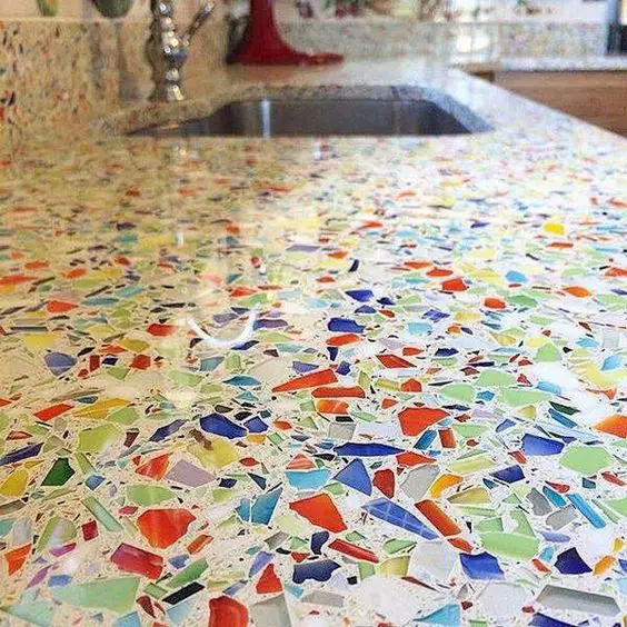 Recycled glass countertop | Deavita.net