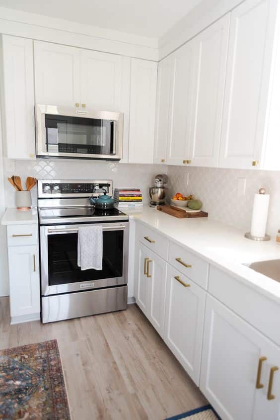 dated all white kitchen