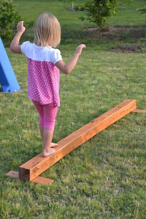 outdoor backyard balance beam