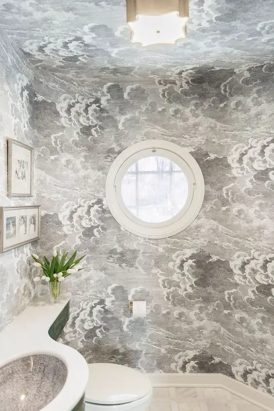 cloud bathroom wallpaper
